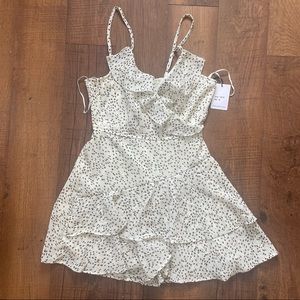 Stylish white ruffle dress